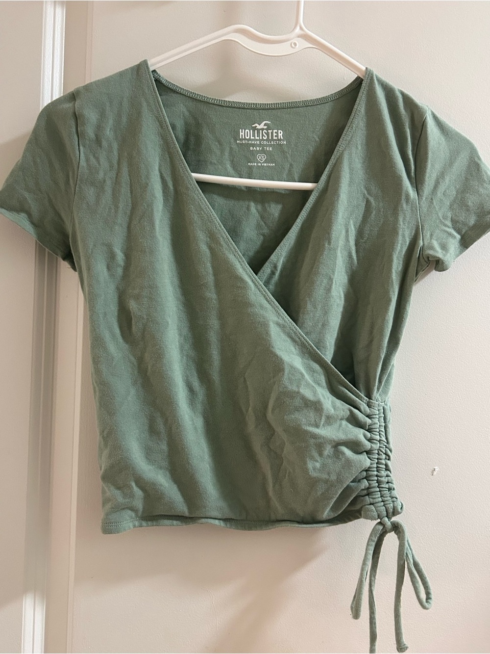 Hollister Green Side-Tie Wrap Top